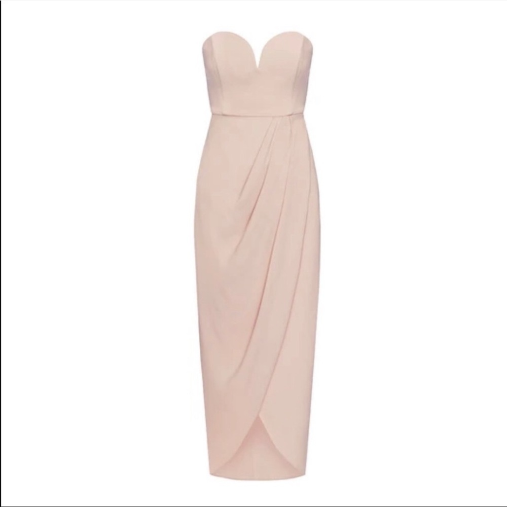 Shona Joy core “U” bustier strapless Midi in blush